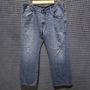 Y2K Distressed Relaxed Straight Jeans 38x27 Low Rise Baggy Street Grunge Skater